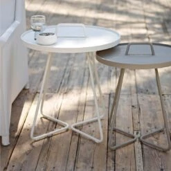 Cane-Line On-the-move Beistelltisch Ø52x60 Cm Aluminium White -Gartenmobel Verkauf cane line on the move beistelltisch durchm52x60 cm aluminium 1464147 4