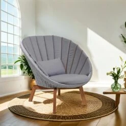 Cane-Line Peacock Loungesessel Teak/Rope Light Grey/Grey