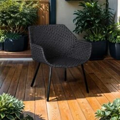 Cane-Line Vibe Loungesessel Stahl/Geflecht Black/Graphite