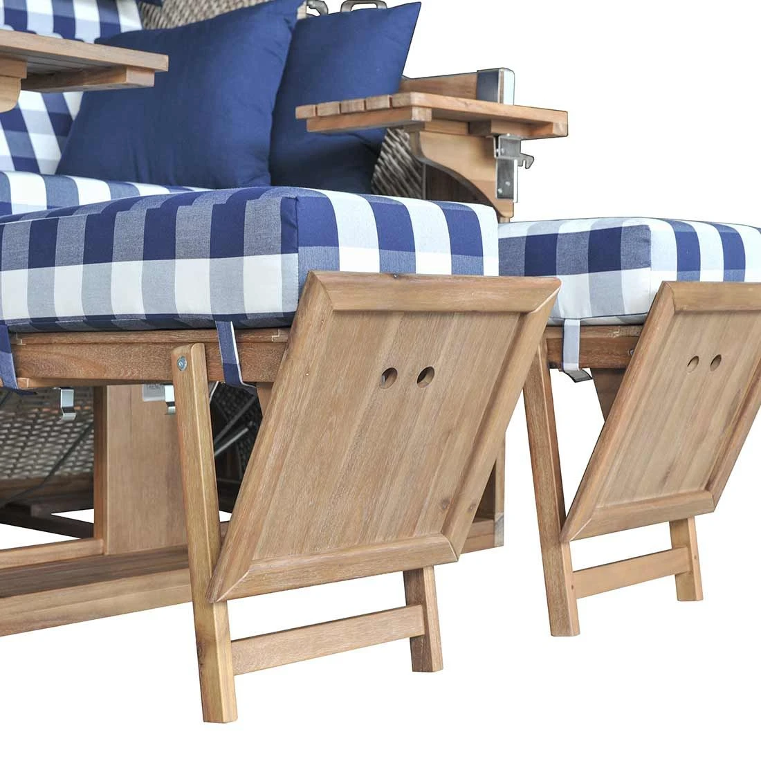 DeVries Greenline 175XL Strandkorb Akazie/Geflecht Des.743 Antique Weiß 5 DeVries Greenline 175XL Strandkorb Akazie/Geflecht Des.743 Antique Weiß – Bild 5