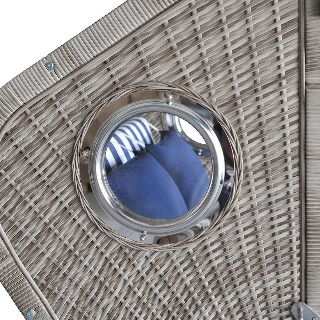 DeVries Greenline 175XL Strandkorb Akazie/Geflecht Des.743 Antique Weiß 7 DeVries Greenline 175XL Strandkorb Akazie/Geflecht Des.743 Antique Weiß – Bild 7