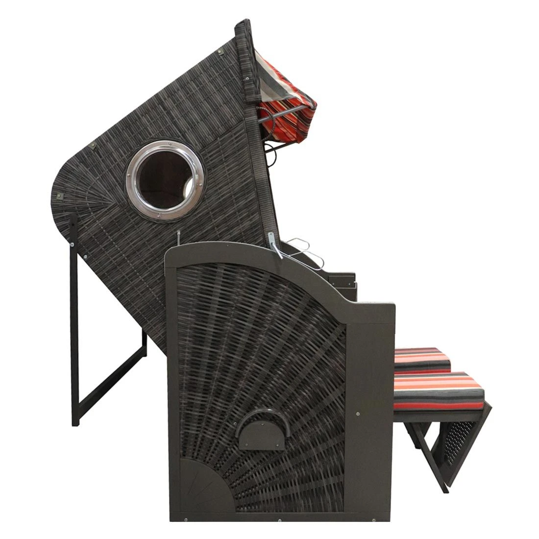 DeVries Pure Cliff XL Strandkorb Geflecht/Pinienholz Grau Gebürstet 4 DeVries Pure Cliff XL Strandkorb Geflecht/Pinienholz Grau Gebürstet – Bild 4