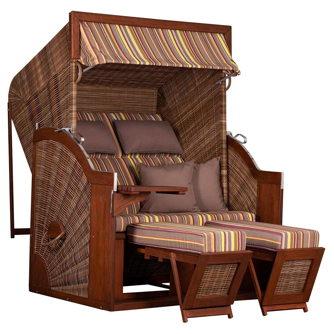 DeVries Pure Comfort XL Strandkorb Pinie/Geflecht Des.441 Griseum 2 DeVries Pure Comfort XL Strandkorb Pinie/Geflecht Des.441 Griseum – Bild 2