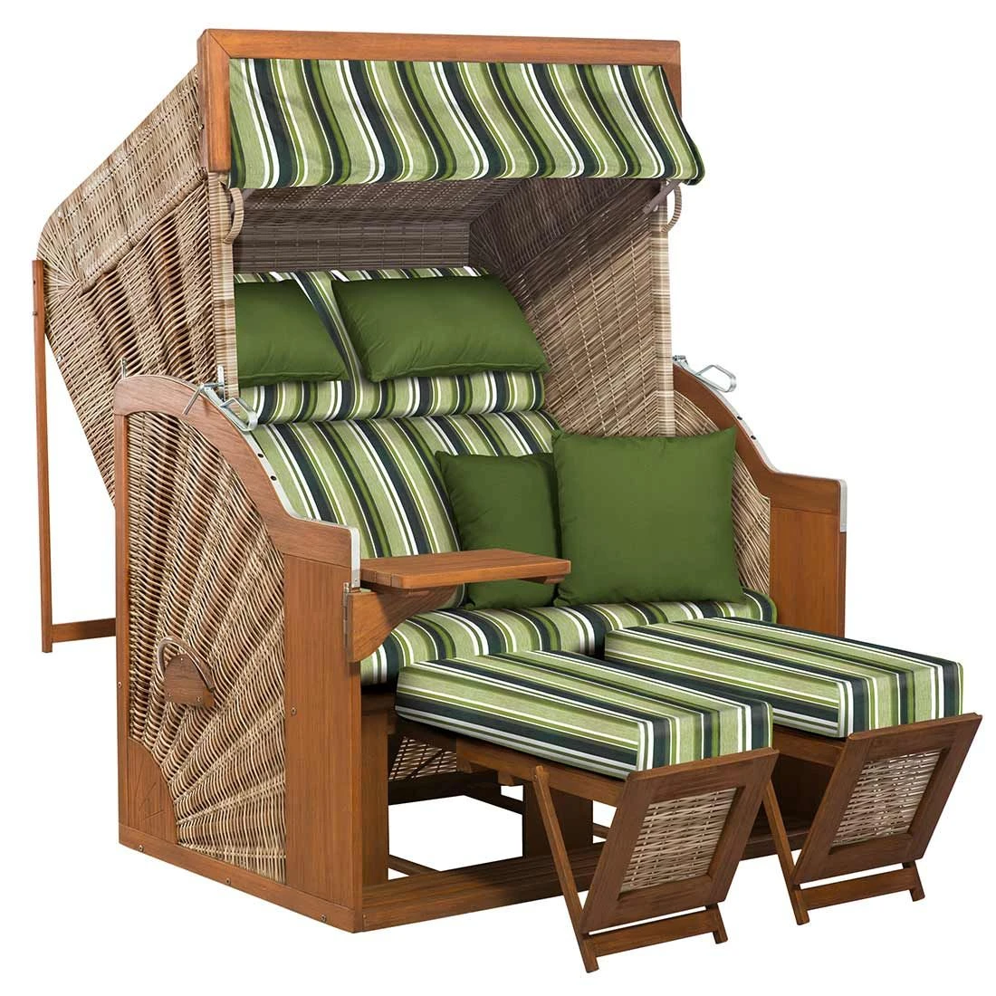 DeVries Pure Comfort XL Strandkorb Pinie/Geflecht Des.454 Seashell 2 DeVries Pure Comfort XL Strandkorb Pinie/Geflecht Des.454 Seashell – Bild 2