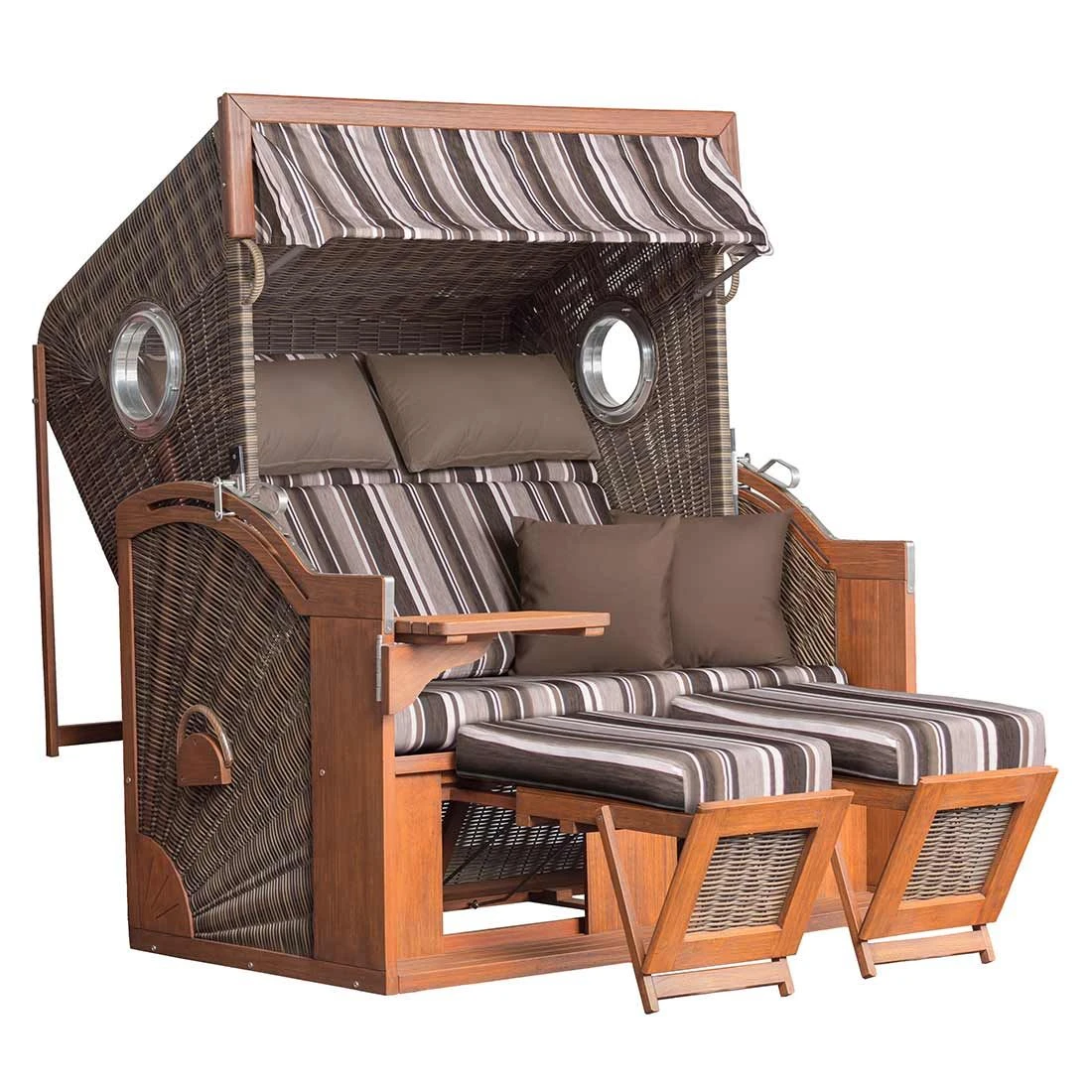 DeVries Pure Seaside XXL Strandkorb Pinie/Geflecht Des455 Antique Brown 2 DeVries Pure Seaside XXL Strandkorb Pinie/Geflecht Des455 Antique Brown – Bild 2