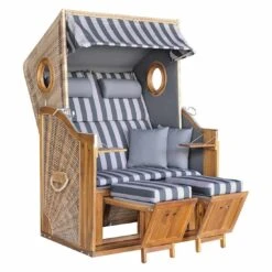 DeVries Trend 45 Strandkorb Geflecht/Akazie Des. 755 Walnut/Natural Finish