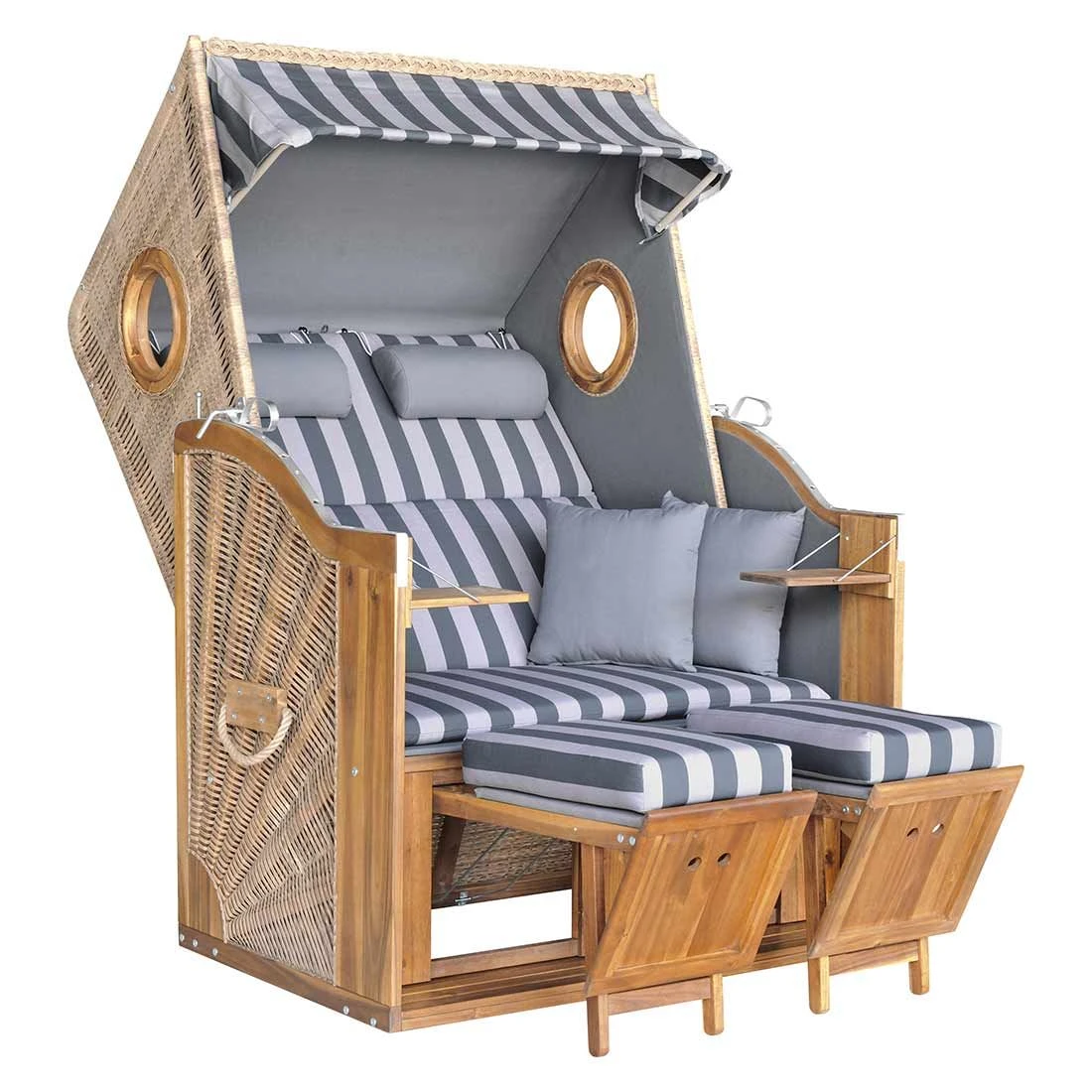 DeVries Trend 45 Strandkorb Geflecht/Akazie Des. 755 Walnut/Natural Finish 2 DeVries Trend 45 Strandkorb Geflecht/Akazie Des. 755 Walnut/Natural Finish – Bild 2