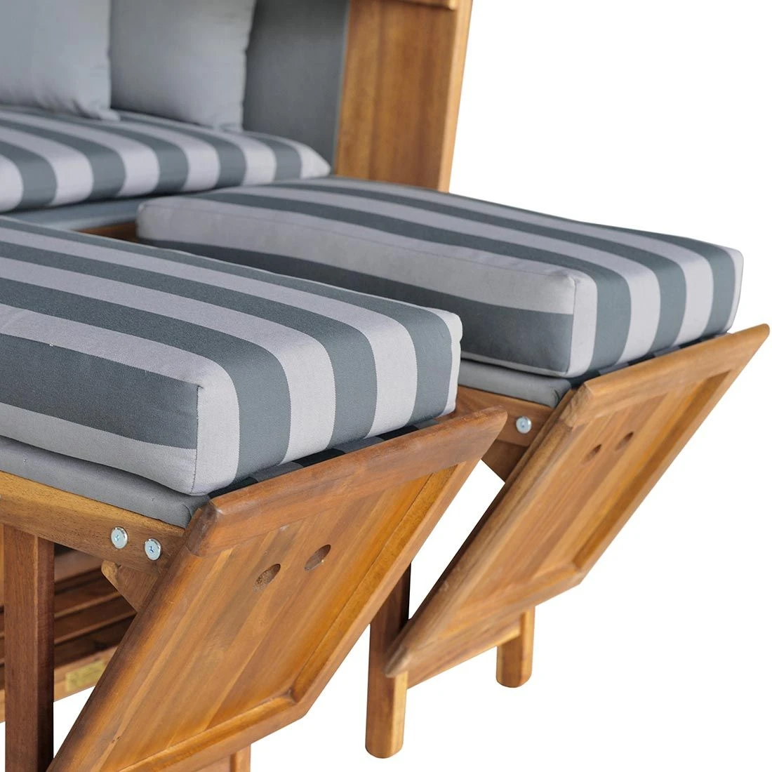 DeVries Trend 45 Strandkorb Geflecht/Akazie Des. 755 Walnut/Natural Finish 3 DeVries Trend 45 Strandkorb Geflecht/Akazie Des. 755 Walnut/Natural Finish – Bild 3