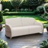 Domus Ventures Luxor Gartensofa Halbrundgeflecht/MarinaPlus White Pepper/Grey