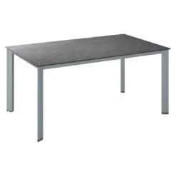 Kettler Edge Gartentisch 160x95cm Aluminium/HPL Silber/Jura Anthrazit