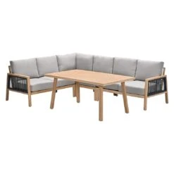 Garden Impressions Decala Dininglounge 5-tlg. Aluminium/Rope/Textilene Teaklook/Taupe