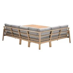 Garden Impressions Decala Dininglounge 5-tlg. Aluminium/Rope/Textilene Teaklook/Taupe -Gartenmobel Verkauf garden impressions decala loungeset 5 tlg aluminium rattan textilene 1436108 4