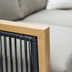 Garden Impressions Decala Dininglounge 5-tlg. Aluminium/Rope/Textilene Teaklook/Taupe -Gartenmobel Verkauf garden impressions decala loungeset 5 tlg aluminium rattan textilene 1436108 7