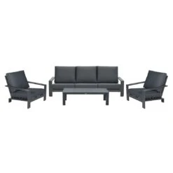 Garden Impressions Lincoln Loungeset 4-tlg. Aluminium/Polster Carbon Black
