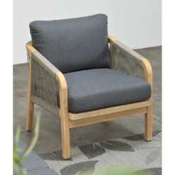 Garden Impressions Santos Loungeset 4-tlg. Akazie/Polster Akazie White Wash/Anthrazit -Gartenmobel Verkauf garden impressions santos loungeset 4 tlg akazie polster 1436174 5