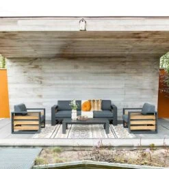 Garden Impressions Solo Loungeset 4-tlg. Aluminium/Polyester Carbon Black/Mystic Grey -Gartenmobel Verkauf garden impressions solo sofagruppe 4 tlg aluminium polyester 1414834 5