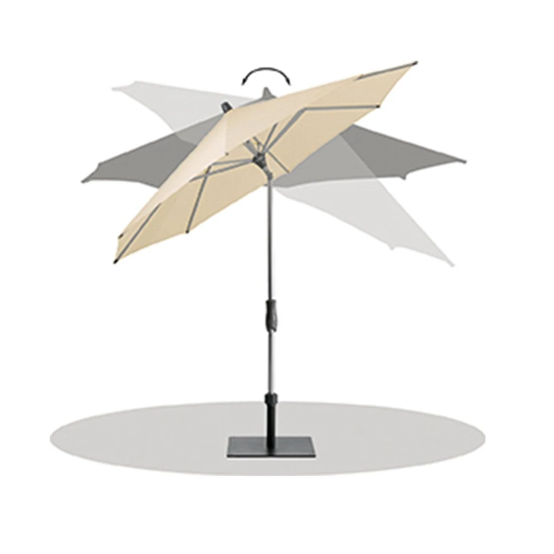 Glatz Alu Twist Mittelstockschirm Ø300cm Eggshell 5 Glatz Alu Twist Mittelstockschirm Ø300cm Eggshell – Bild 5