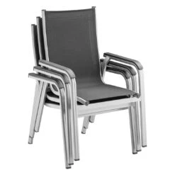 Kettler Basic Plus Gartenmöbelset 7-tlg.+Tisch 160x95cm Silber/Anthrazit -Gartenmobel Verkauf kettler basic plus gartenmoebelset 7 tlg tisch 160x95cm 1482550 6