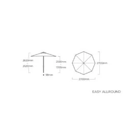 Kettler Easy Allround Stockschirm Ø270cm Aluminium/Polyest Anthrazit/Hellgrau Meliert -Gartenmobel Verkauf kettler easy allround stockschirm o270cm aluminium polyest anthrazit hellgrau meliert 1290028 7