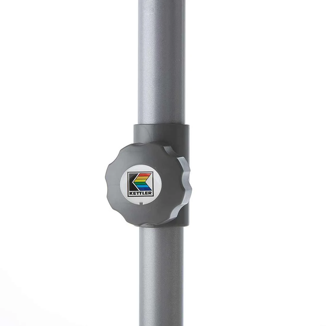 Kettler Easy Push Stockschirm 210x150cm Aluminium/Polyester Silber/Hellgrau Meliert 4 Kettler Easy Push Stockschirm 210x150cm Aluminium/Polyester Silber/Hellgrau Meliert – Bild 4