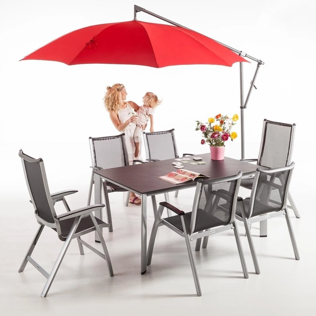 Kettler Edge Gartentisch 160x95cm Aluminium/HPL Silber/Anthrazit 5 Kettler Edge Gartentisch 160x95cm Aluminium/HPL Silber/Anthrazit – Bild 5