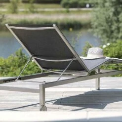 Kettler Feel Gartenliege Edelstahl/Textilene Grau Meliert -Gartenmobel Verkauf kettler feel gartenliege 203cm edelstahl textilene grau meliert 1005282 3