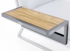 Kettler Ocean Skid Platform Ablagetisch Aluminium/Teak Anthrazit Matt/Teak