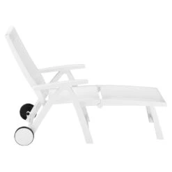 Kettler Roma Gartenliege Kunststoff Weiß -Gartenmobel Verkauf kettler roma gartenliege rollbar kunststoff weiss 01638 000 3