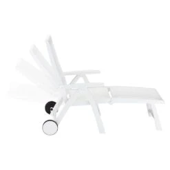 Kettler Roma Gartenliege Kunststoff Weiß -Gartenmobel Verkauf kettler roma gartenliege rollbar kunststoff weiss 01638 000 5