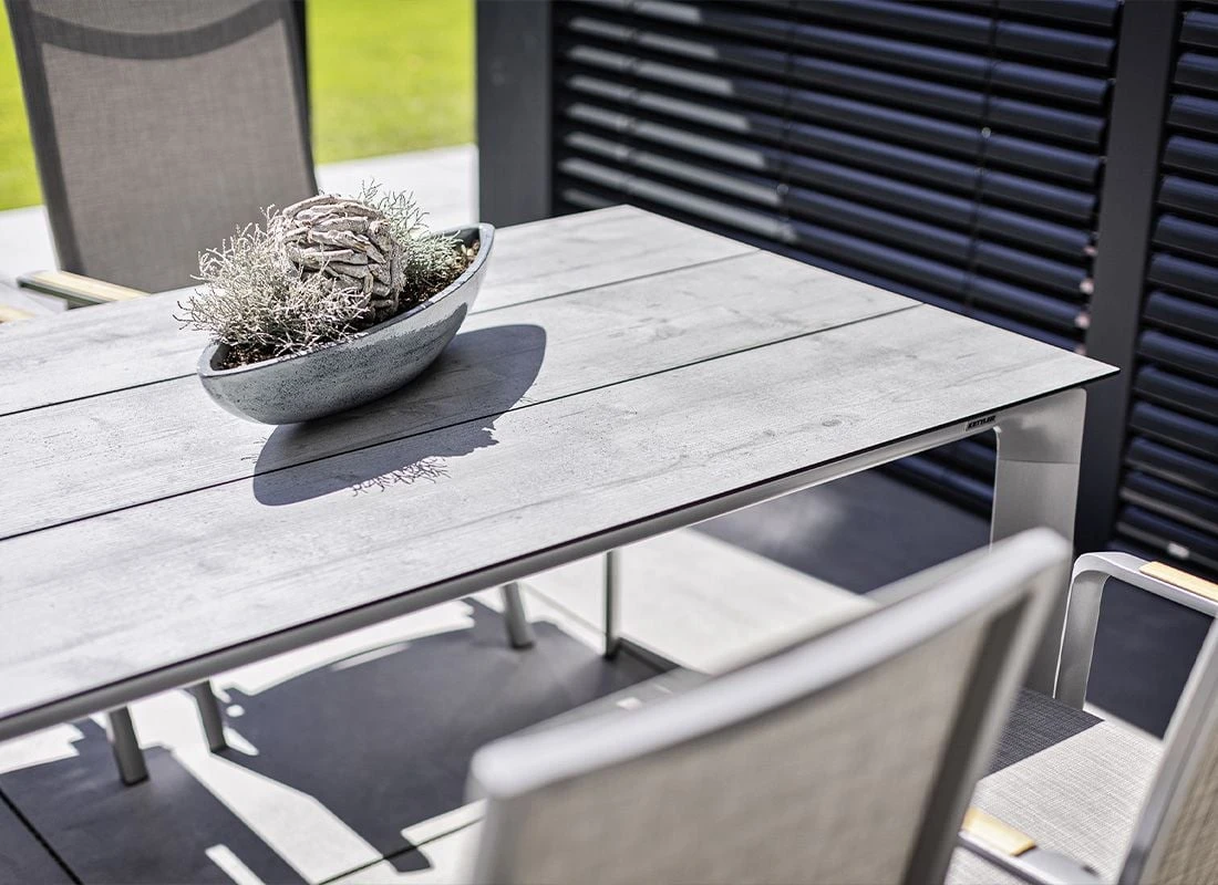 Kettler Gartentisch-Platte 140x70cm HPL Grau Mit Fräsung 3 Kettler Gartentisch-Platte 140x70cm HPL Grau Mit Fräsung – Bild 3