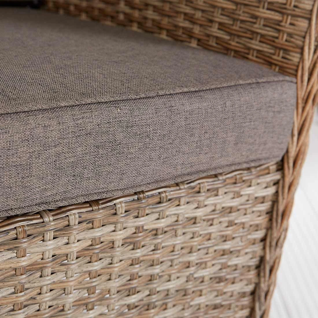 LC Garden Monaco Dininglounge 4-teilig Geflecht Inklusive Tisch Natur Mix/Grau 9 LC Garden Monaco Dininglounge 4-teilig Geflecht Inklusive Tisch Natur Mix/Grau – Bild 9