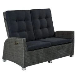 LC Garden Barcelona Gartensofa Aluminium/Geflecht Silber/Grau Mix