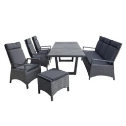 LC Garden Keramo Gartensofa Inkl. Kissen Aluminium/Geflecht Anthrazit/Grau Mix -Gartenmobel Verkauf lc garden keramo 3 sitzersofa inkl kissen aluminium geflecht 1345578 6