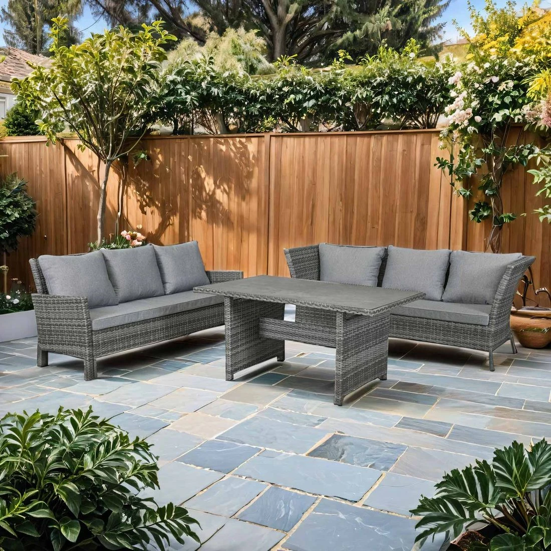 LC Garden Vivera Dininglounge Aluminium/Geflecht Grau/Omega-Anthrazit 1 LC Garden Vivera Dininglounge Aluminium/Geflecht Grau/Omega-Anthrazit