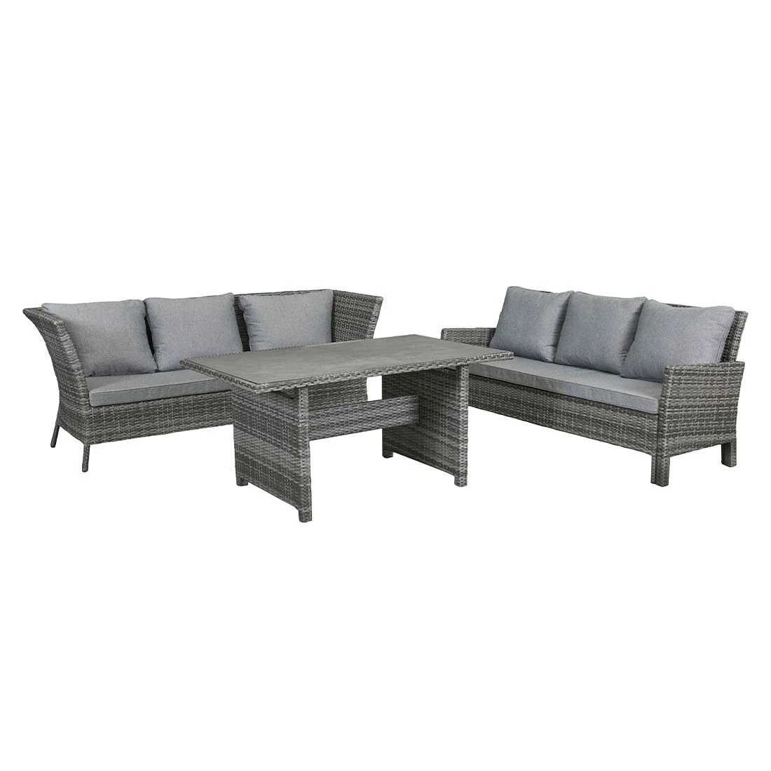 LC Garden Vivera Dininglounge Aluminium/Geflecht Grau/Omega-Anthrazit 2 LC Garden Vivera Dininglounge Aluminium/Geflecht Grau/Omega-Anthrazit – Bild 2