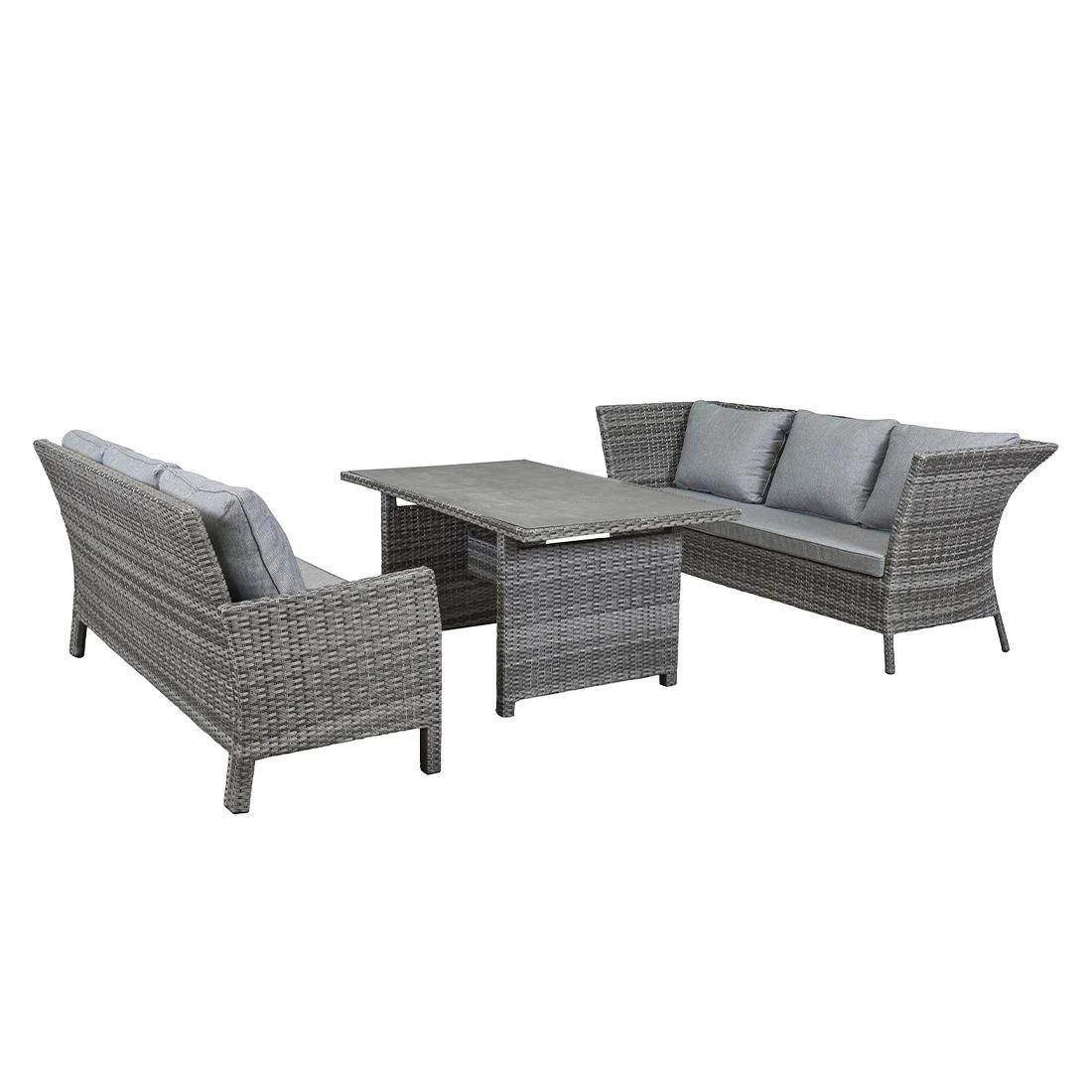 LC Garden Vivera Dininglounge Aluminium/Geflecht Grau/Omega-Anthrazit 3 LC Garden Vivera Dininglounge Aluminium/Geflecht Grau/Omega-Anthrazit – Bild 3