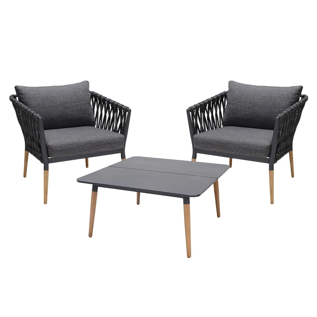 LifestyleGarden Ipanema Loungeset Teak/Olefin Natur/Dunkelgrau 2 LifestyleGarden Ipanema Loungeset Teak/Olefin Natur/Dunkelgrau – Bild 2