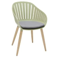 LifestyleGarden Nassau Gartensessel Eukalyptus/Kunststoff Inkl. Sitzkissen Teaklook/Salbeigrün