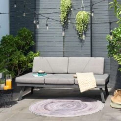 LifestyleGarden Opal Gartensofa Aluminium/Olefin Magnesium Grau/Roasted Sesame