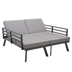 LifestyleGarden Opal Doppelliege Aluminium/Olefin Magnesium Grau/Roasted Sesame