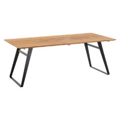 Musterring Portugal Gartentisch 220x95cm Stahl/Teak Schwarz/Natur