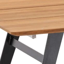 Musterring Portugal Gartentisch 220x95cm Stahl/Teak Schwarz/Natur -Gartenmobel Verkauf musterring portugal gartentisch 180x95cm stahl teak 1472815 3