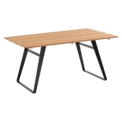 Niehoff Elba Gartentisch 200x95 Cm Stahl/Teak Schwarz/Natur