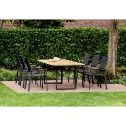 Niehoff Noah Gartentisch 220x95cm Aluminium/Teak Anthrazit/Natur -Gartenmobel Verkauf niehoff noah gartentisch 220x95cm aluminium teak 1377940 3