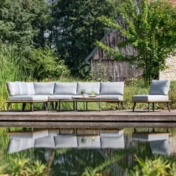 Niehoff Serra Ecklounge 6-tlg. Aluminium/Canvas Anthrazit -Gartenmobel Verkauf niehoff serra loungeecke 6 tlg aluminium canvas 1414746 9