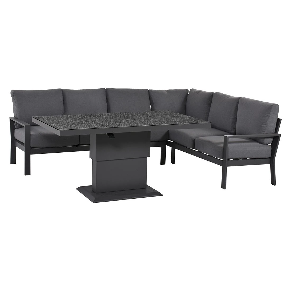 OUTLIV. Atlanta Dininglounge 2-tlg. Aluminium/Polyester Anthrazit/Grau 2 OUTLIV. Atlanta Dininglounge 2-tlg. Aluminium/Polyester Anthrazit/Grau – Bild 2