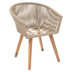 OUTLIV. Avarua Gartensessel Akazie/Gurt Taupe/Hellbraun -Gartenmobel Verkauf outliv avarua diningsessel akazie gurt 1412414 5