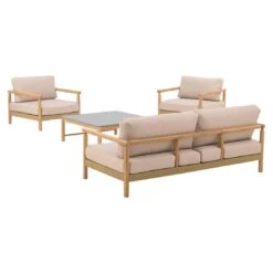 OUTLIV. Berga Loungeset 4-tlg. Rope/Akazie Taupe -Gartenmobel Verkauf outliv bergen lounge set rope taupe akazie teak look 1267500 5