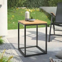 OUTLIV. Flora Beistelltisch 40x41x55cm Stahl/Wildeiche Schwarz/Wildeiche -Gartenmobel Verkauf outliv by detlef steves flora beistelltisch 40x41x55cm stahl wildeiche 1354158 6