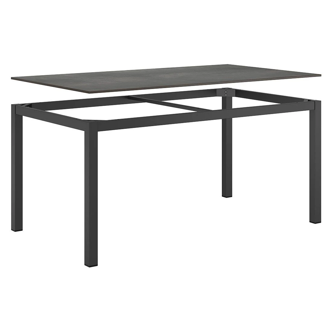 OUTLIV. Gartentisch 160x90cm Aluminium/HPL Anthrazit/Zement Dunkel 4 OUTLIV. Gartentisch 160x90cm Aluminium/HPL Anthrazit/Zement Dunkel – Bild 4